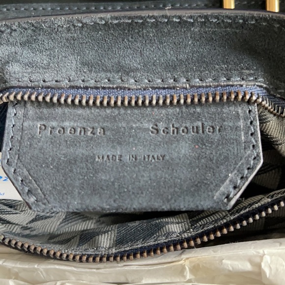 Proenza Schouler PS1 Medium Navy Suede Gold HW - Picture 12 of 16